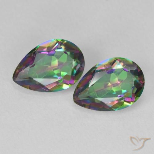 3.71 ct Pear Cut Mystic Quartz, 10.2 x 7 mm From Brazil, Photo A