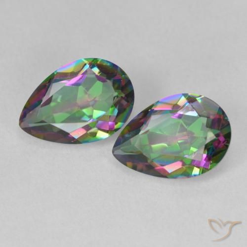 3.72 ct Pear Cut Mystic Quartz, 10.2 x 7.1 mm From Brazil, Photo A