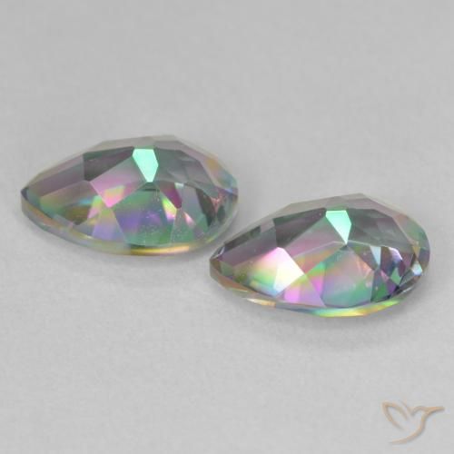 Mystic Quartz Gemstones in 10 x 7 mm (calibrated) Size for Sale, Mystic Quartz Stones in Multicolor Color