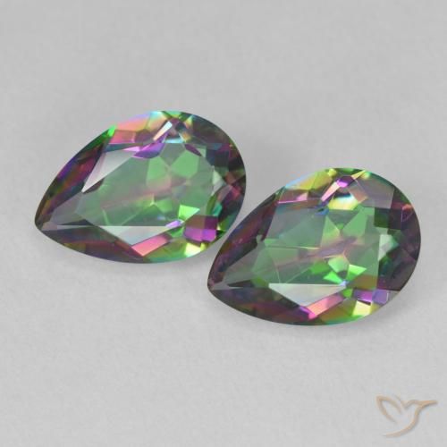 3.8 ct Pear Cut Mystic Quartz, 10.2 x 7.1 mm From Brazil, Photo A