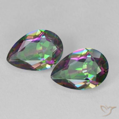 3.66 ct Pear Cut Mystic Quartz, 10.2 x 7.1 mm From Brazil, Photo A