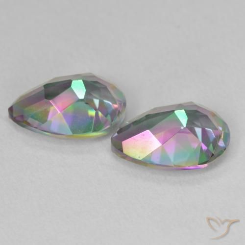 Mystic Quartz Gemstones in 10 x 7 mm (calibrated) Size for Sale, Mystic Quartz Stones in Multicolor Color