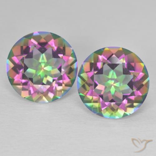 6.42 ct Round Cut Mystic Quartz, 10.2 mm From Brazil, Photo A