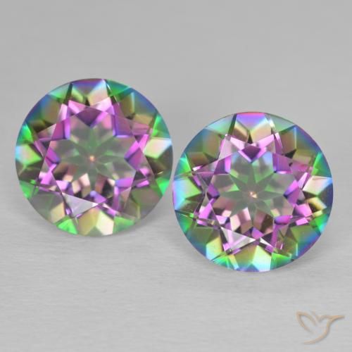 6.83 ct Round Cut Mystic Quartz, 10.1 mm From Brazil, Photo A