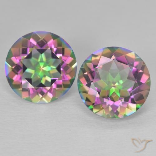 6.4 ct Round Cut Mystic Quartz, 10.1 mm From Brazil, Photo A
