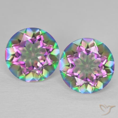 6.68 ct Round Cut Mystic Quartz, 10.1 mm From Brazil, Photo A