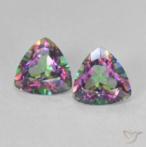 0.85 ct Trillion Cut Mystic Quartz, 5.2 x 5.1 mm From Brazil, Photo A