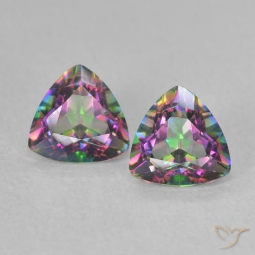 0.88 ct Trillion Cut Mystic Quartz, 5.2 x 5.1 mm From Brazil, Photo A