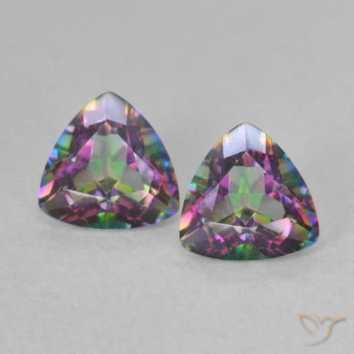 0.88 ct Trillion Cut Mystic Quartz, 5.3 x 5.2 mm From Brazil, Photo A