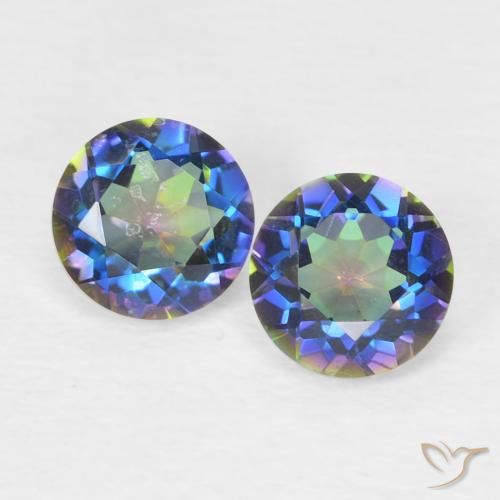 0.95 ct Round Cut Mystic Quartz, 5.1 mm From Brazil, Photo A
