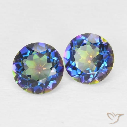 0.98 ct Round Cut Mystic Quartz, 5.1 mm From Brazil, Photo A