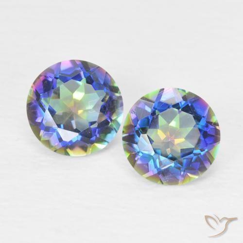 0.93 ct Round Cut Mystic Quartz, 5.1 mm From Brazil, Photo A