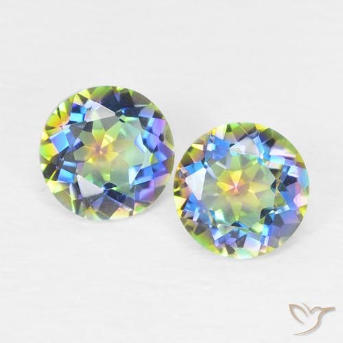 0.85 ct Round Cut Mystic Quartz, 5 mm From Brazil, Photo A