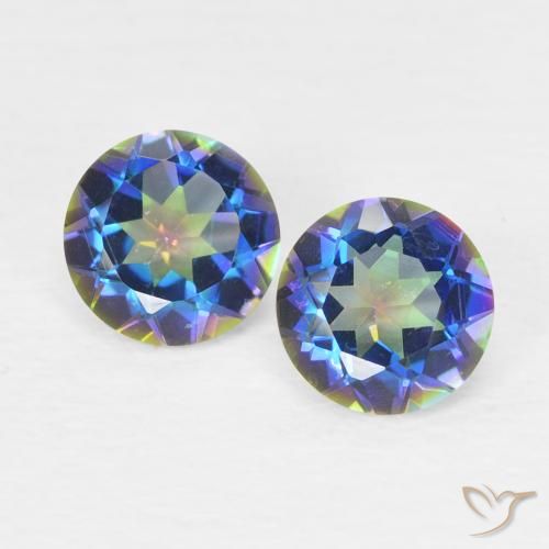 0.9 ct Round Cut Mystic Quartz, 5 mm From Brazil, Photo A