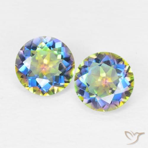 Quartz mystique taille ronde de 0,9 ct, 5,1 mm du Brésil, Photo A