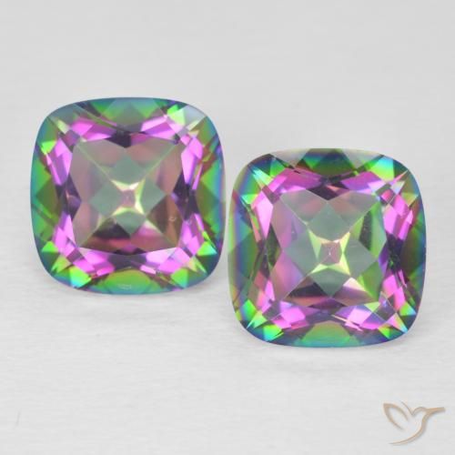 4.12 ct Cushion Cut Mystic Quartz, 8 x 8 mm From Brazil, Photo A