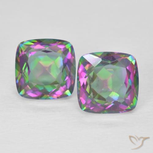 3.22 ct Cushion Cut Mystic Quartz, 7 x 6.9 mm From Brazil, Photo A