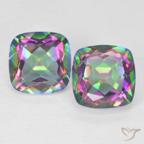 4.33 ct Cushion Cut Mystic Quartz, 8.1 x 8.1 mm From Brazil, Photo A