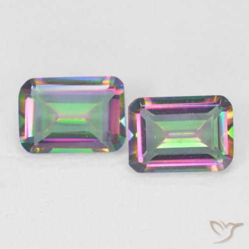 1.55 ct Octagon Cut Mystic Quartz, 7 x 5 mm From Brazil, Photo A