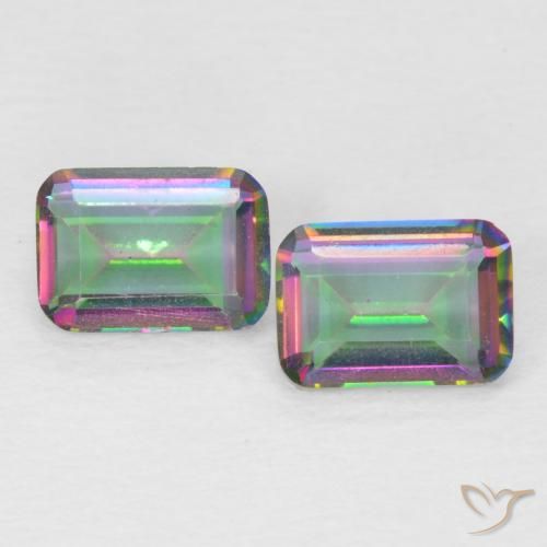 1.68 ct Octagon Cut Mystic Quartz, 7 x 5 mm From Brazil, Photo A