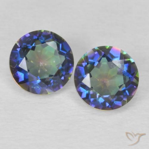 0.94 ct Multicolor Mystic Quartz, 5.1 mm Round Cut From Brazil, Photo A