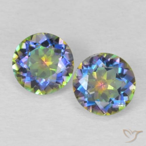 0.87 ct Round Cut Mystic Quartz, 5 mm From Brazil, Photo A