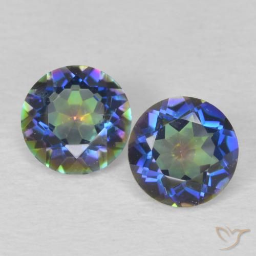 0.9 ct Round Cut Mystic Quartz, 5.1 mm From Brazil, Photo A