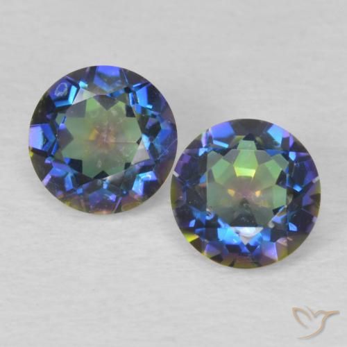 0.98 ct Round Cut Mystic Quartz, 5.1 mm From Brazil, Photo A