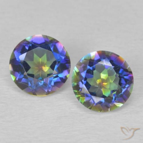 Quartz mystique taille ronde de 0,9 ct, 5,1 mm du Brésil, Photo A