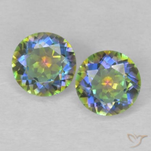 0.87 ct Round Cut Mystic Quartz, 5 mm From Brazil, Photo A