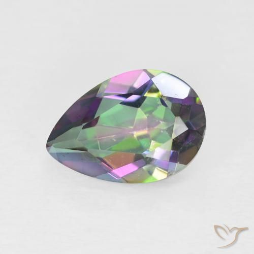 1.93 ct Pear Cut Mystic Quartz, 10.2 x 7 mm From Brazil, Photo A