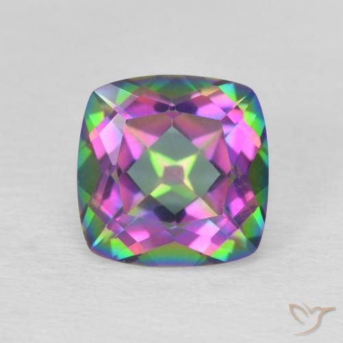 2.15 ct Cushion Cut Mystic Quartz, 8 x 8 mm From Brazil, Photo A