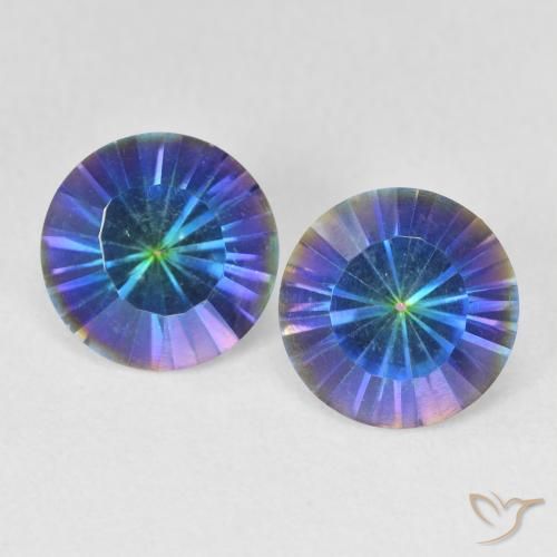 3.31 ct Multicolor Mystic Quartz, 8 mm Diamond Cut From Brazil, Photo A