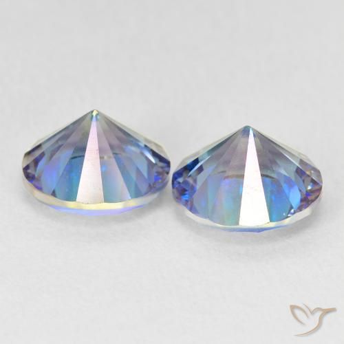Mystic Quartz Gemstones in 8 mm (calibrated) Size for Sale, Mystic Quartz Stones in Multicolor Blue Color