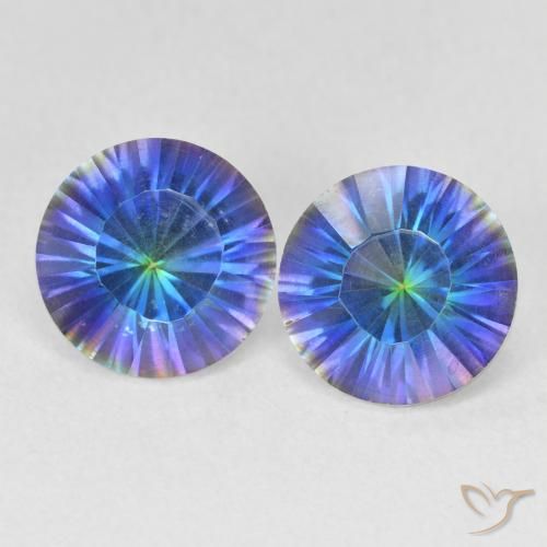 3.39 ct Multicolor Mystic Quartz, 8.1 mm Diamond Cut From Brazil, Photo A