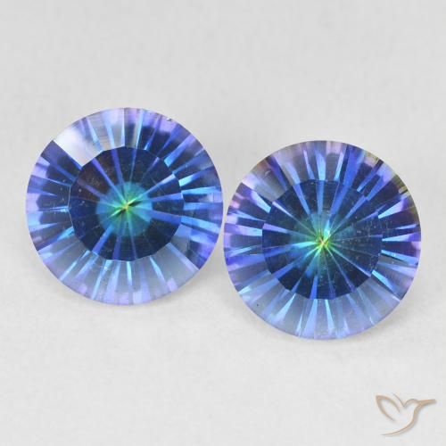 3.44 ctw Multicolor Mystic Quartz Gemstones, Mystic Quartz Gems in Round Concave Cut Shape for Sale.
