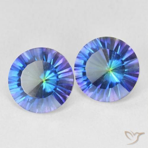3.44 ctw Multicolor Mystic Quartz Stones, Natural Mystic Quartz in Round Concave Cut Shape for Sale