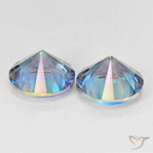 Mystic Quartz Gemstones in 8 mm (calibrated) Size for Sale, Mystic Quartz Stones in Multicolor Blue Color