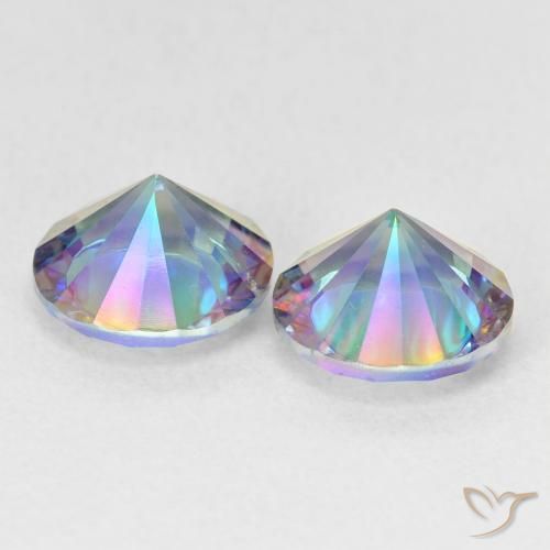 Mystic Quartz Gemstones in 8 mm (calibrated) Size for Sale, Mystic Quartz Stones in Multicolor Blue Color