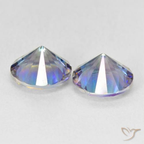 Mystic Quartz Gemstones in 8 mm (calibrated) Size for Sale, Mystic Quartz Stones in Multicolor Blue Color