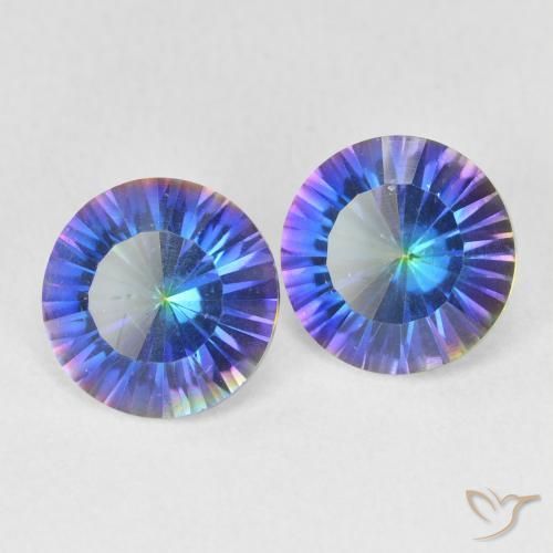 3.29 ctw Multicolor Mystic Quartz Stones, Natural Mystic Quartz in Round Concave Cut Shape for Sale
