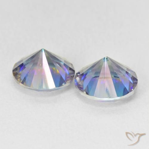 Mystic Quartz Gemstones in 8 mm (calibrated) Size for Sale, Mystic Quartz Stones in Multicolor Blue Color