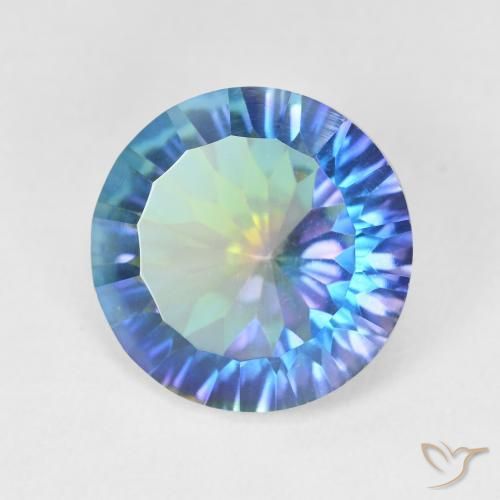 5.08 ct Multicolor Mystic Quartz Stone, Natural Mystic Quartz in Round Concave Cut Shape for Sale