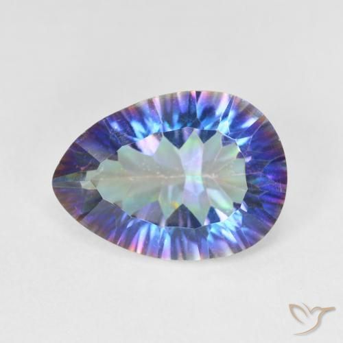 4.78 ct Pear Concave Cut Mystic Quartz, 14.2 x 10.2 mm From Brazil, Photo A