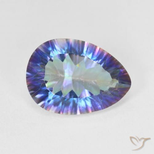 4.78 ct Multicolor Mystic Quartz Stone, Natural Mystic Quartz in Pear Concave Cut Shape for Sale