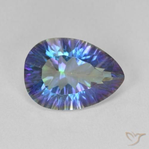 4.82 ct Multicolor Mystic Quartz Stone, Natural Mystic Quartz in Pear Concave Cut Shape for Sale