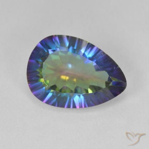 4.85 ct Multicolor Mystic Quartz Stone, Natural Mystic Quartz in Pear Concave Cut Shape for Sale