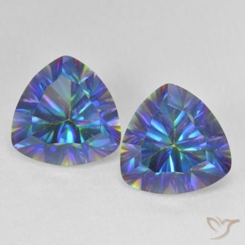5.19ctw Natural Multicolor Blue Mystic Quartz, Trillion, VVS-VS