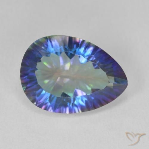 5.32 ct Multicolor Mystic Quartz Stone, Natural Mystic Quartz in Pear Concave Cut Shape for Sale