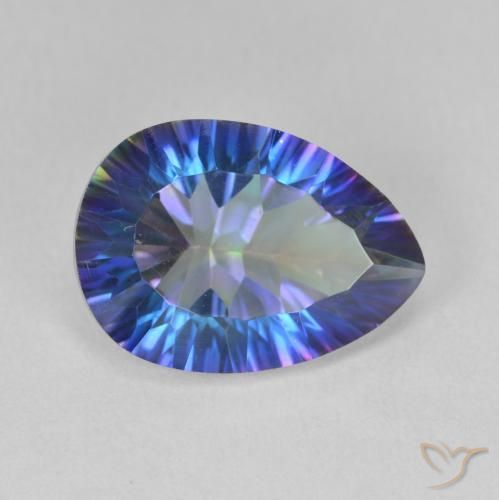 5.04 ct Multicolor Mystic Quartz Stone, Natural Mystic Quartz in Pear Concave Cut Shape for Sale